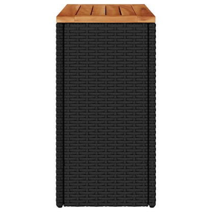 Garten-Beistelltisch mit Holzplatte Schwarz 58x27,5x55 cm