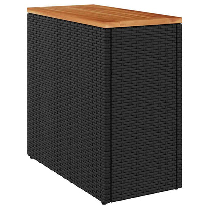 Garten-Beistelltisch mit Holzplatte Schwarz 58x27,5x55 cm