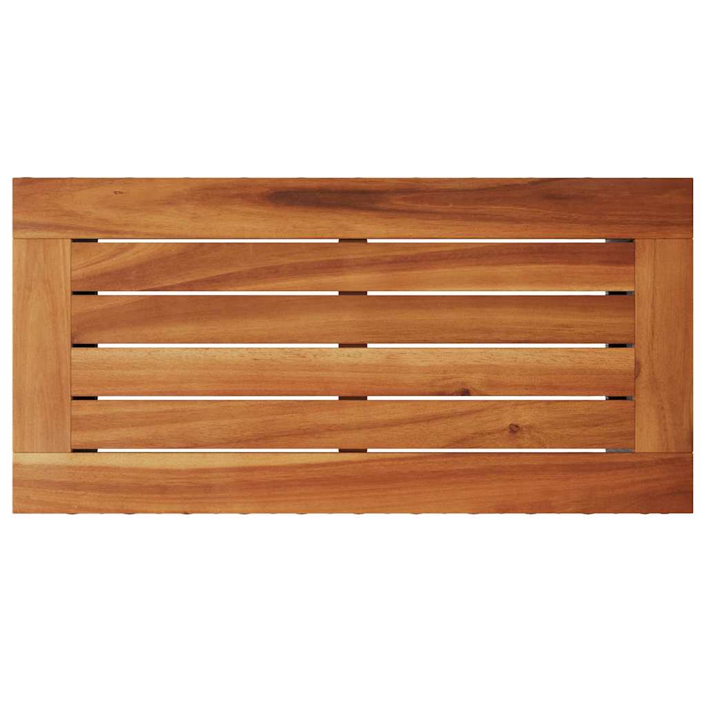 Garten-Beistelltisch mit Holzplatte Schwarz 58x27,5x55 cm