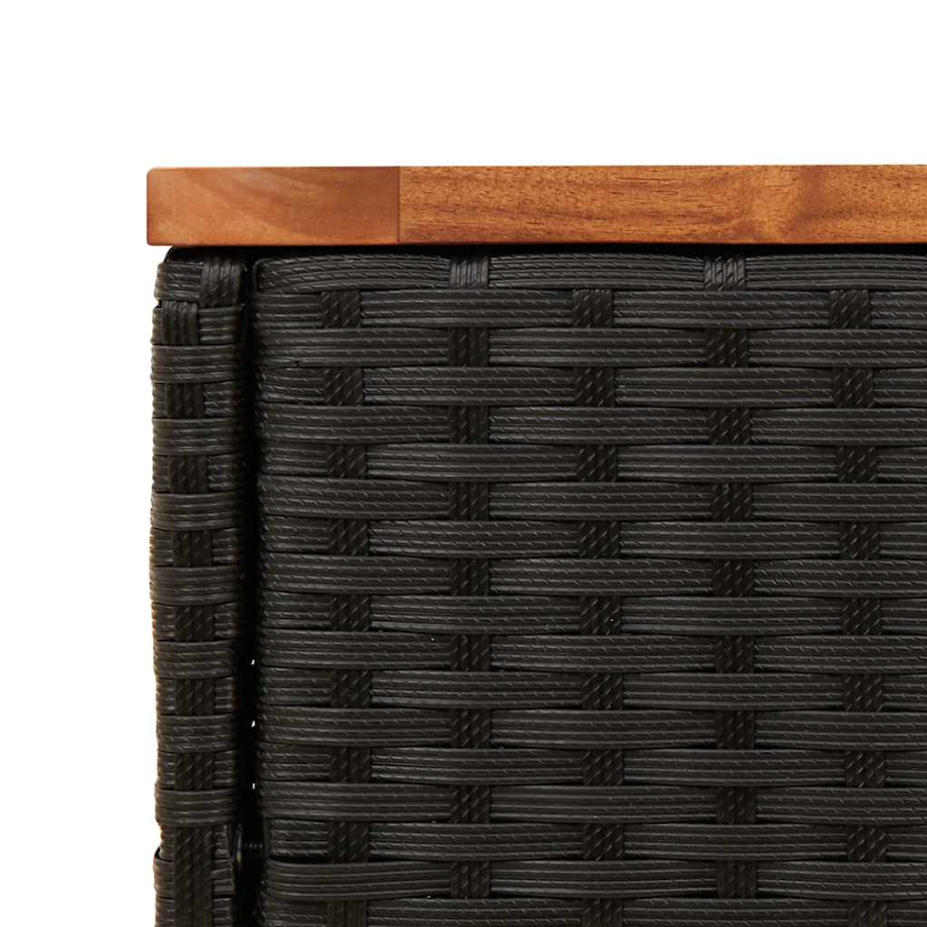 Garten-Beistelltisch mit Holzplatte Schwarz 58x27,5x55 cm
