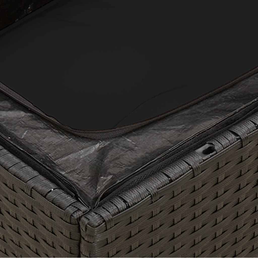 Gartensofa-Ecke mit Kissen Schwarz Poly Rattan