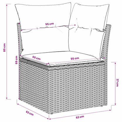 Garten-Ecksofa mit Kissen Beige Poly Rattan