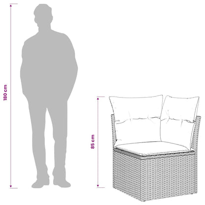 Garten-Ecksofa mit Kissen Beige Poly Rattan