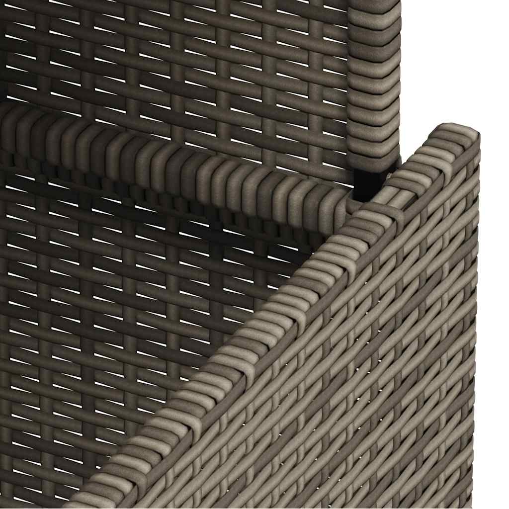 Gartentisch mit Glasplatte Grau 100x55x73 cm Poly Rattan