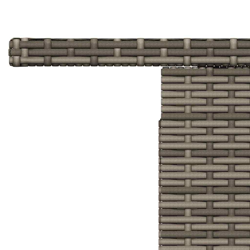 Gartentisch mit Glasplatte Grau 100x55x73 cm Poly Rattan
