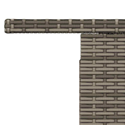 Gartentisch mit Glasplatte Grau 100x55x73 cm Poly Rattan