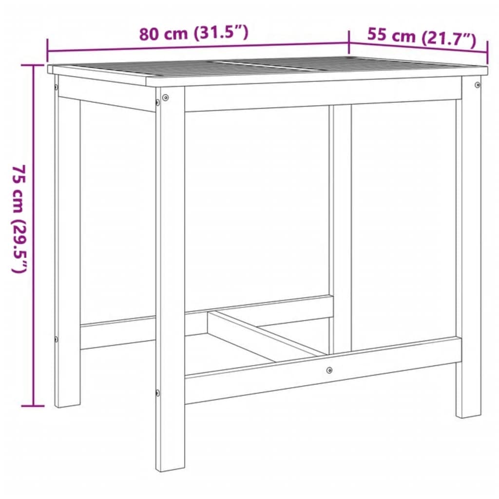 3-tlg. Balkonmöbel-Set mit Kissen Massivholz Akazie