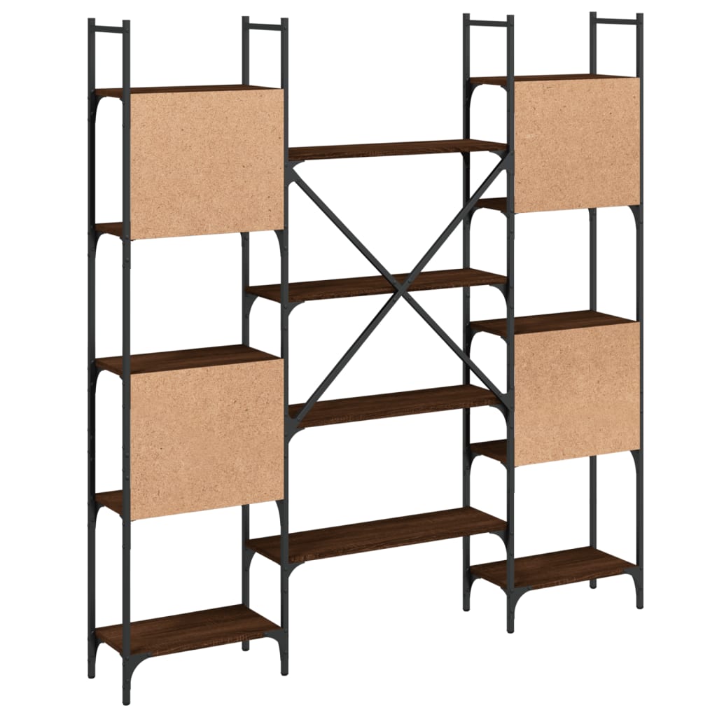 Bookshelf Brown Oak Look 155.5x24x166.5 cm Wood Material