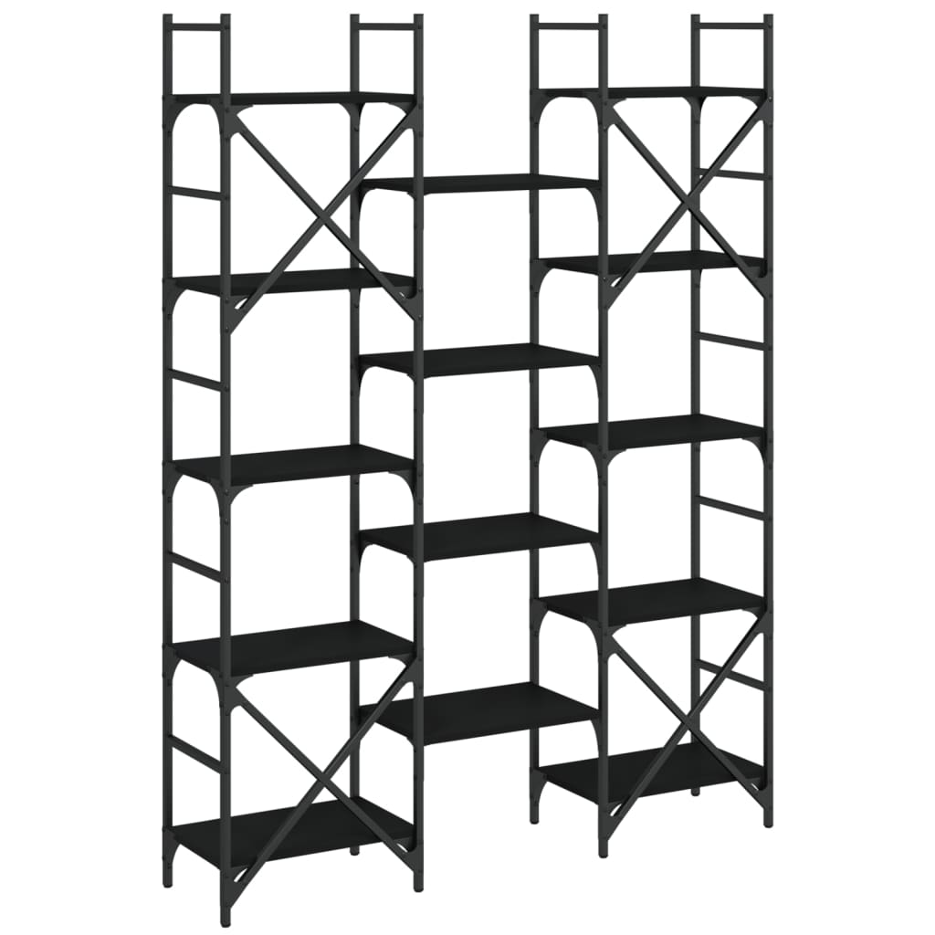 Bibliothèque noire 127,5x28,5x172,5 cm en bois