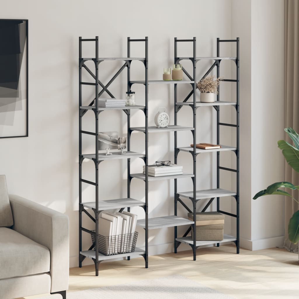 Bookshelf Gray Sonoma 127.5x28.5x172.5 cm Wood Material
