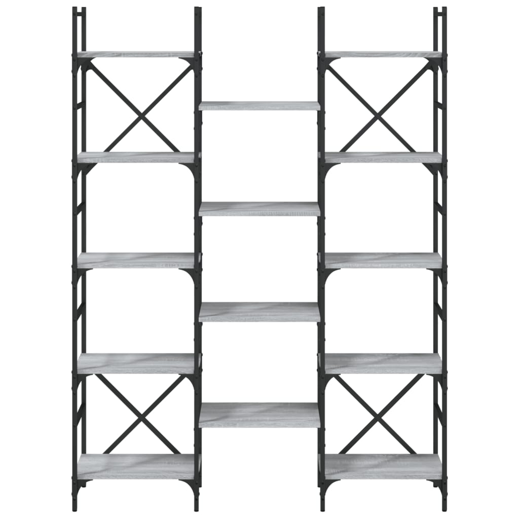 Bookshelf Gray Sonoma 127.5x28.5x172.5 cm Wood Material