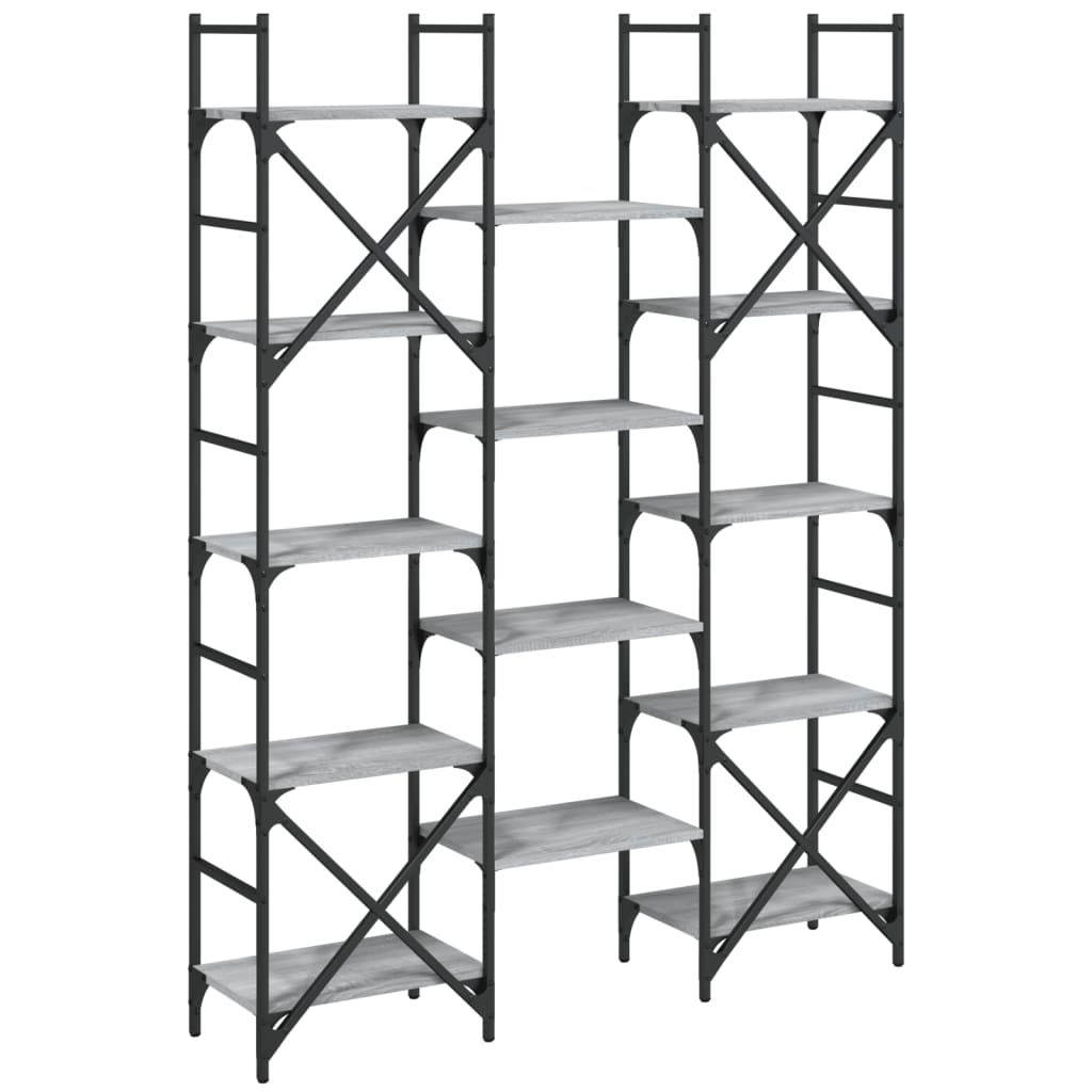 Bookshelf Gray Sonoma 127.5x28.5x172.5 cm Wood Material