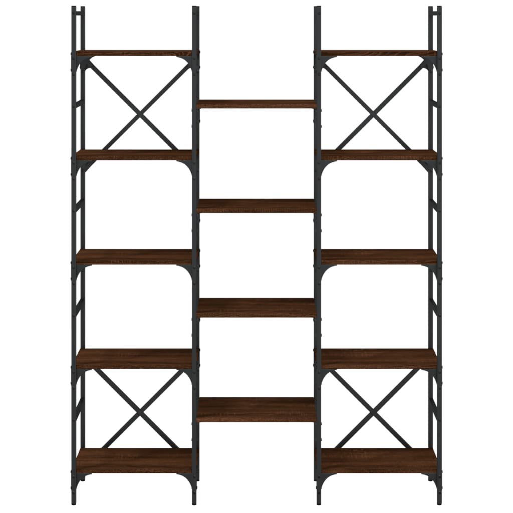 Bookshelf Brown Oak Look 127.5x28.5x172.5cm Wood Material