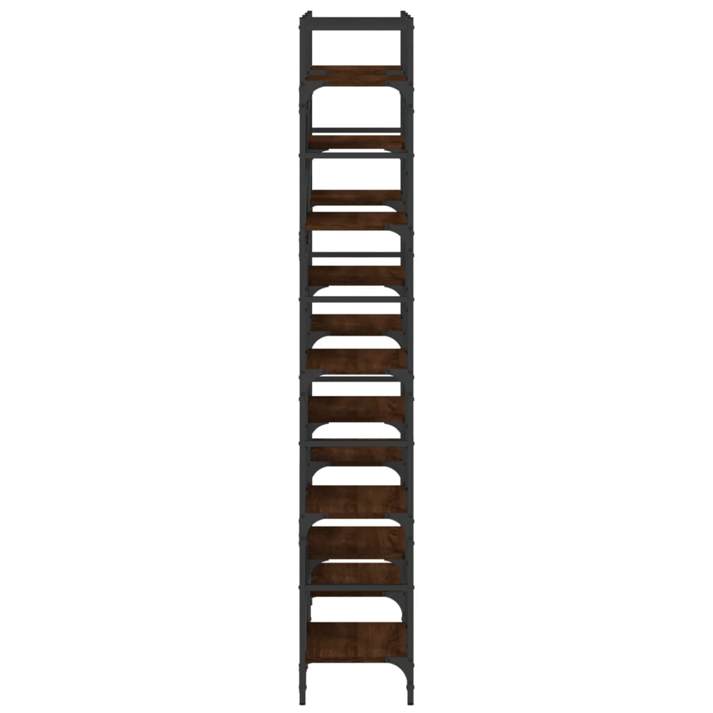 Bookshelf Brown Oak Look 127.5x28.5x172.5cm Wood Material