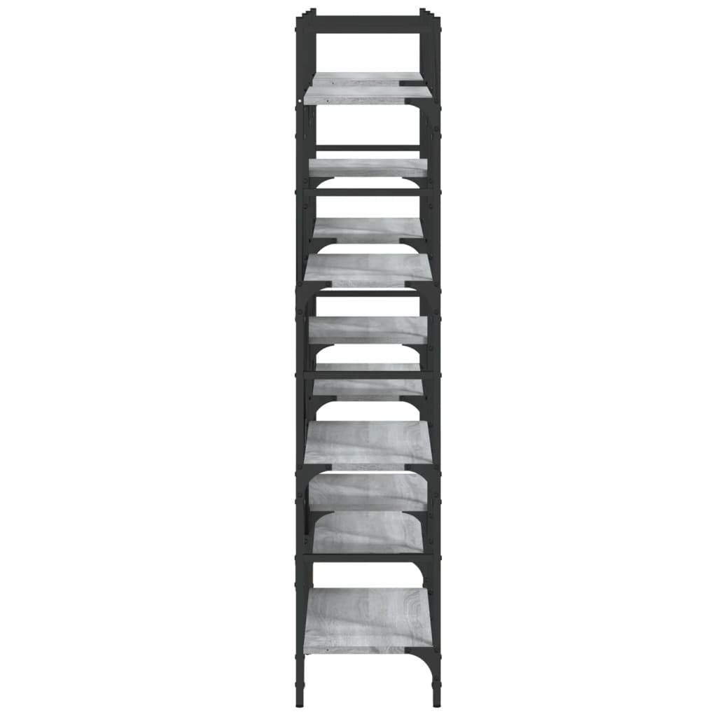Bookshelf Grey Sonoma 160x28.5x136.5 cm Wood Material
