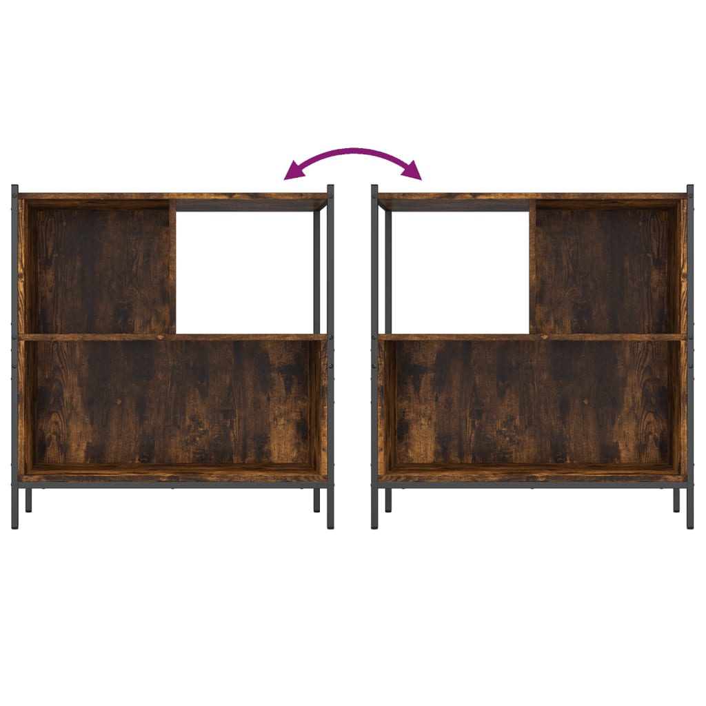 Bookshelf Smoked Oak 72x28x77.5 cm Wood Material
