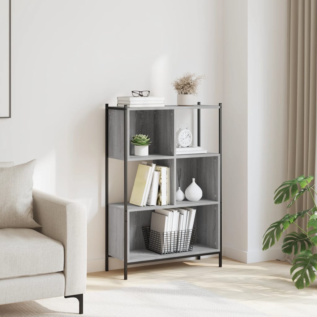 Bookshelf Gray Sonoma 72x28x109 cm Wood Material