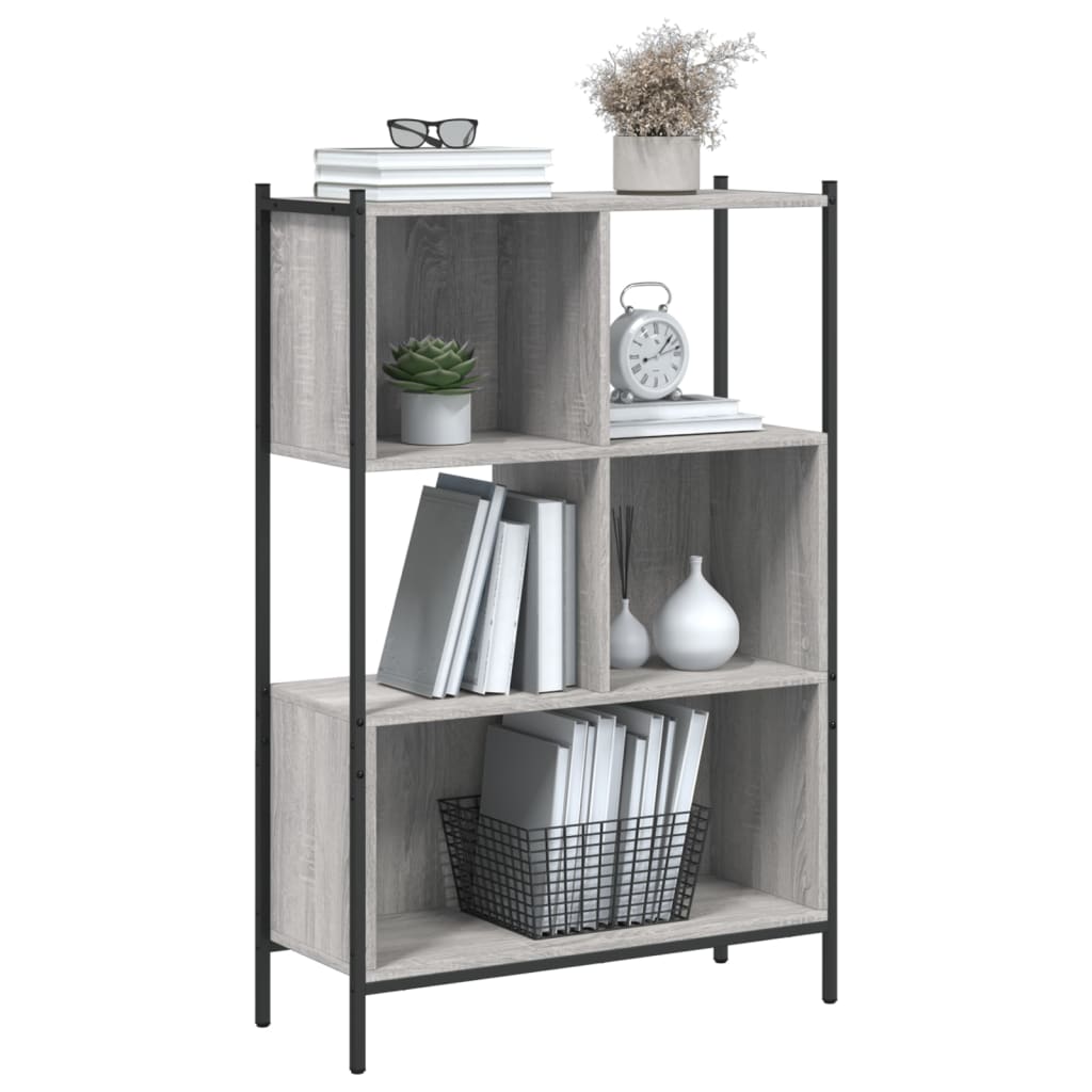 Bookshelf Gray Sonoma 72x28x109 cm Wood Material