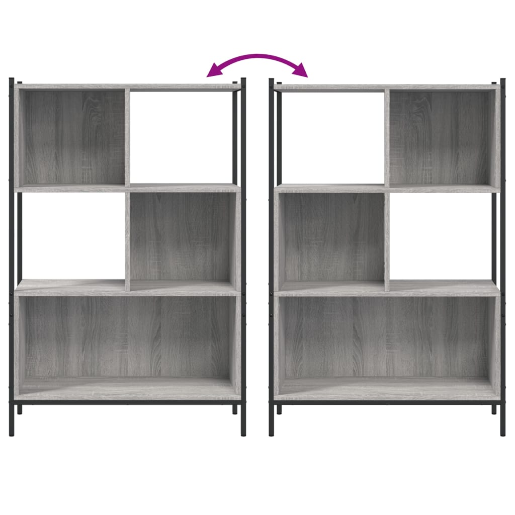 Bookshelf Gray Sonoma 72x28x109 cm Wood Material