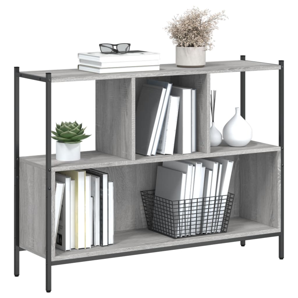 Bookshelf Gray Sonoma 102x28x77.5 cm Wood Material