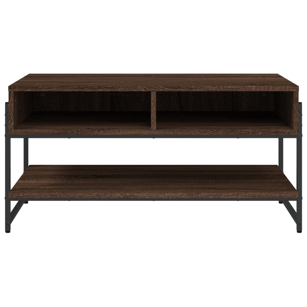 Table basse aspect chêne marron 90x50x45 cm en bois