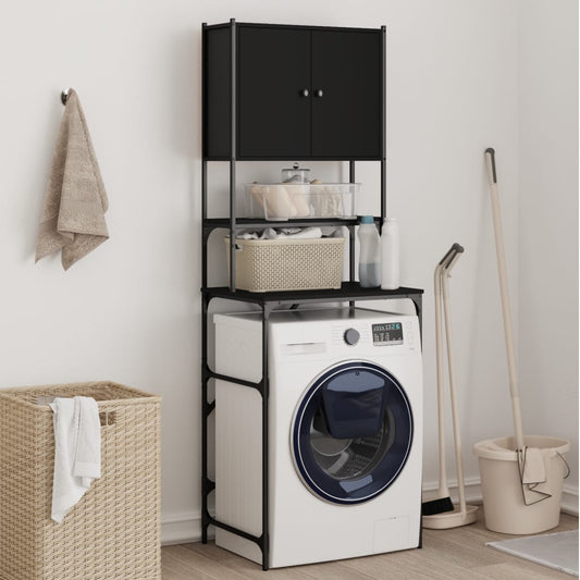 Meuble lave-linge noir 68x48,5x194 cm