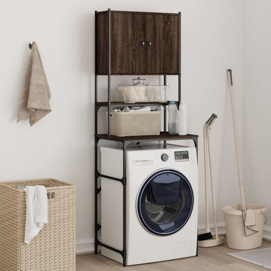 Meuble lave-linge aspect chêne marron 68x48,5x194 cm