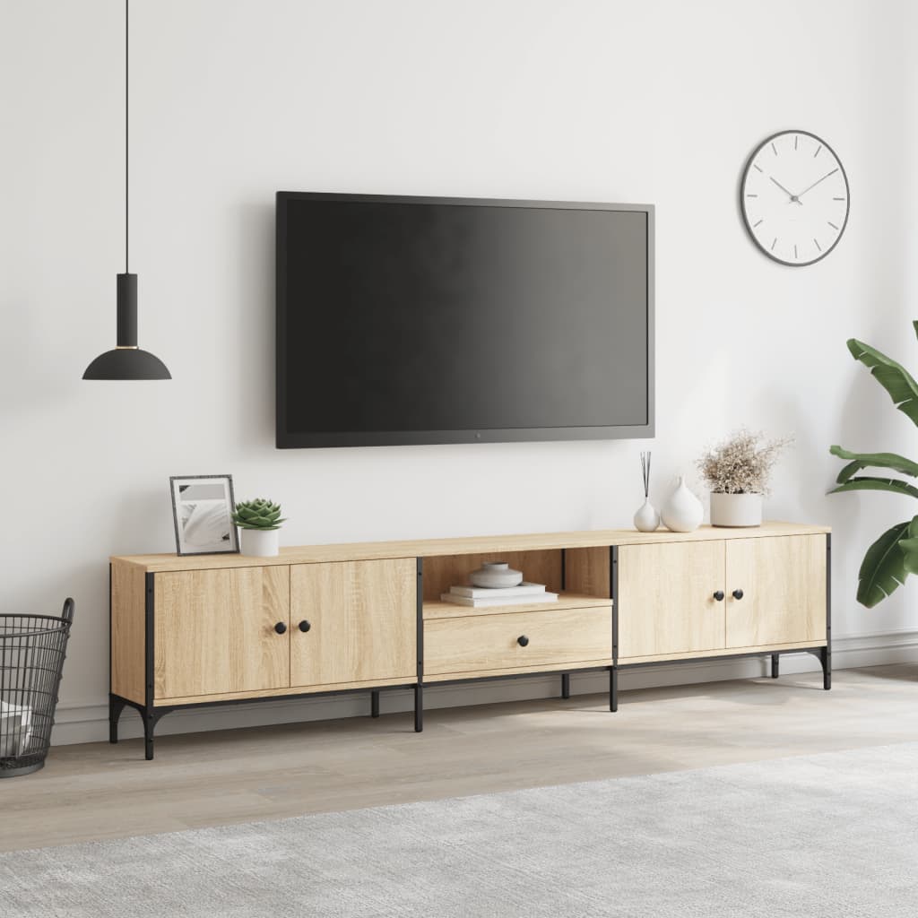 Meuble TV avec tiroir Chêne Sonoma 200x25x44cm matériau bois