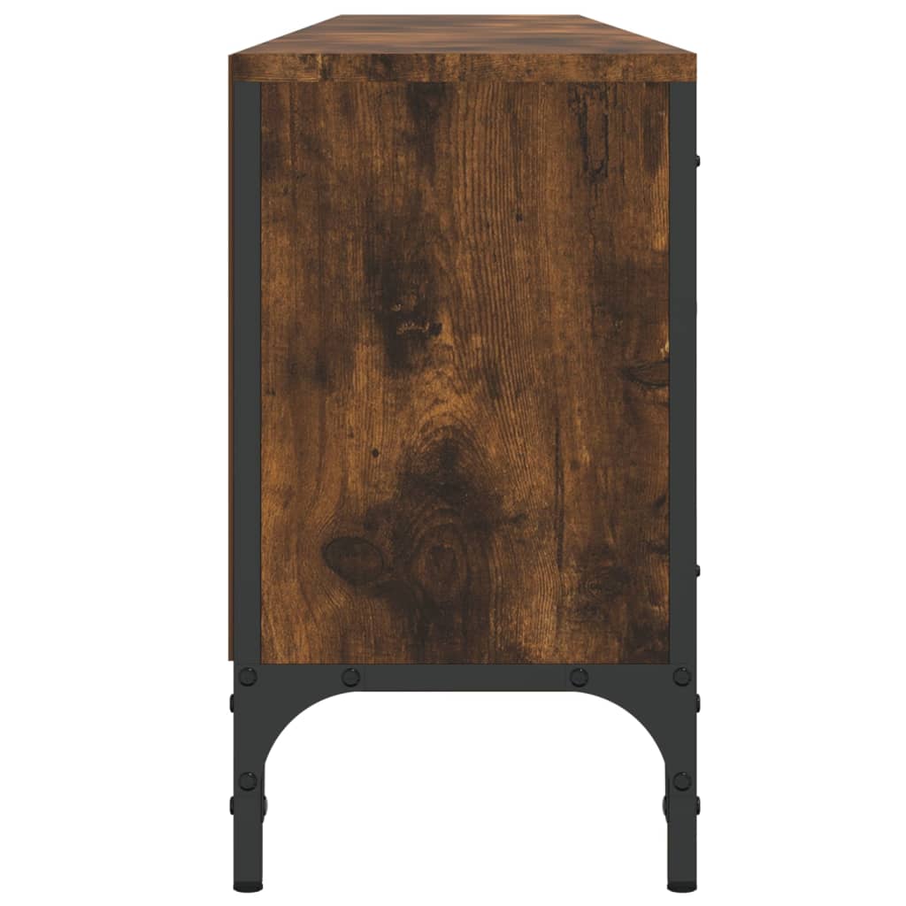 Meuble TV avec tiroir chêne fumé 200x25x44cm matériau bois