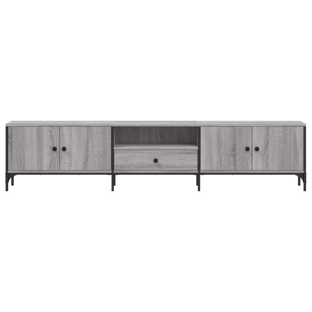 Meuble TV avec tiroir gris Sonoma 200x25x44 cm en bois