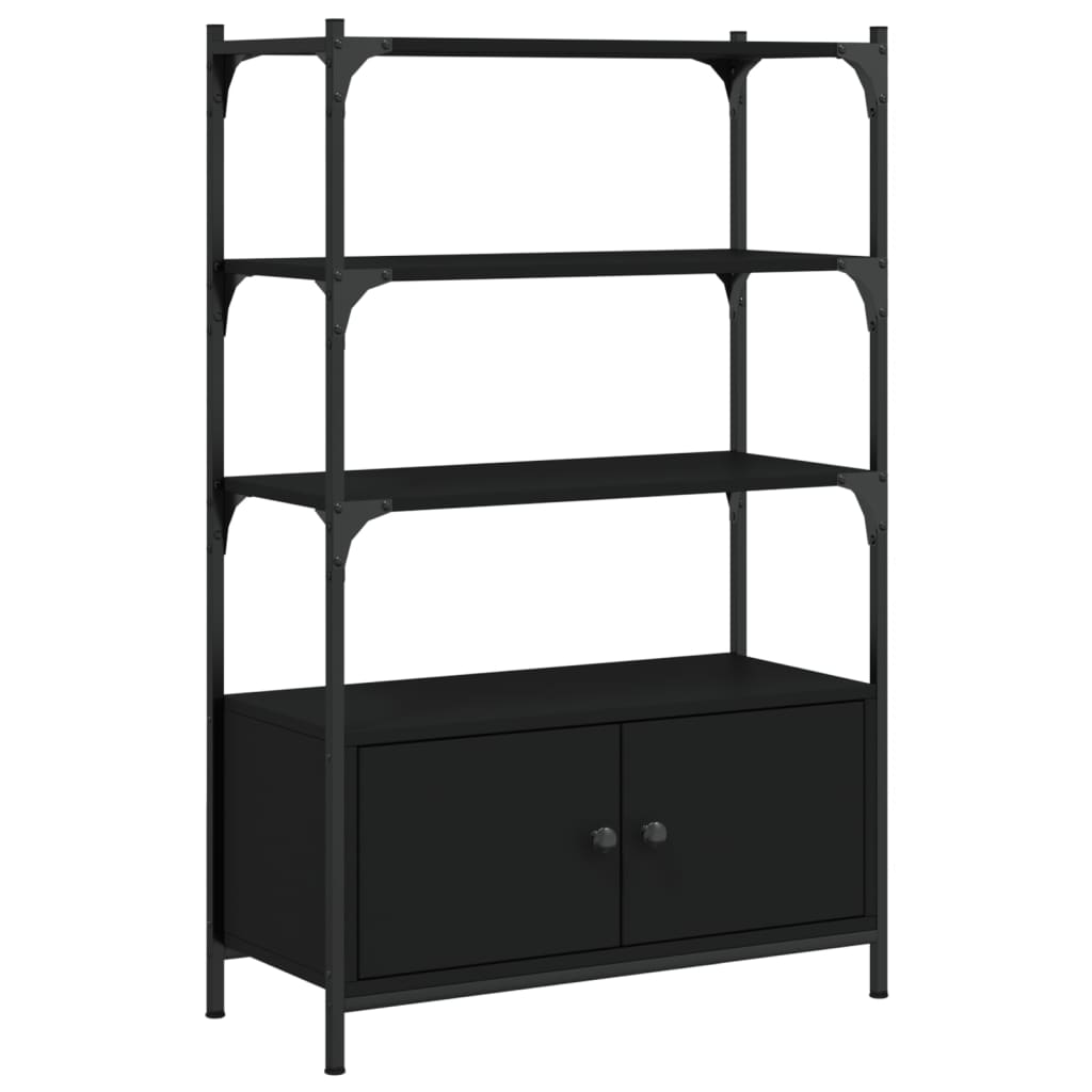 Bibliothèque 3 étagères noir 70x30x109,5 cm matière bois