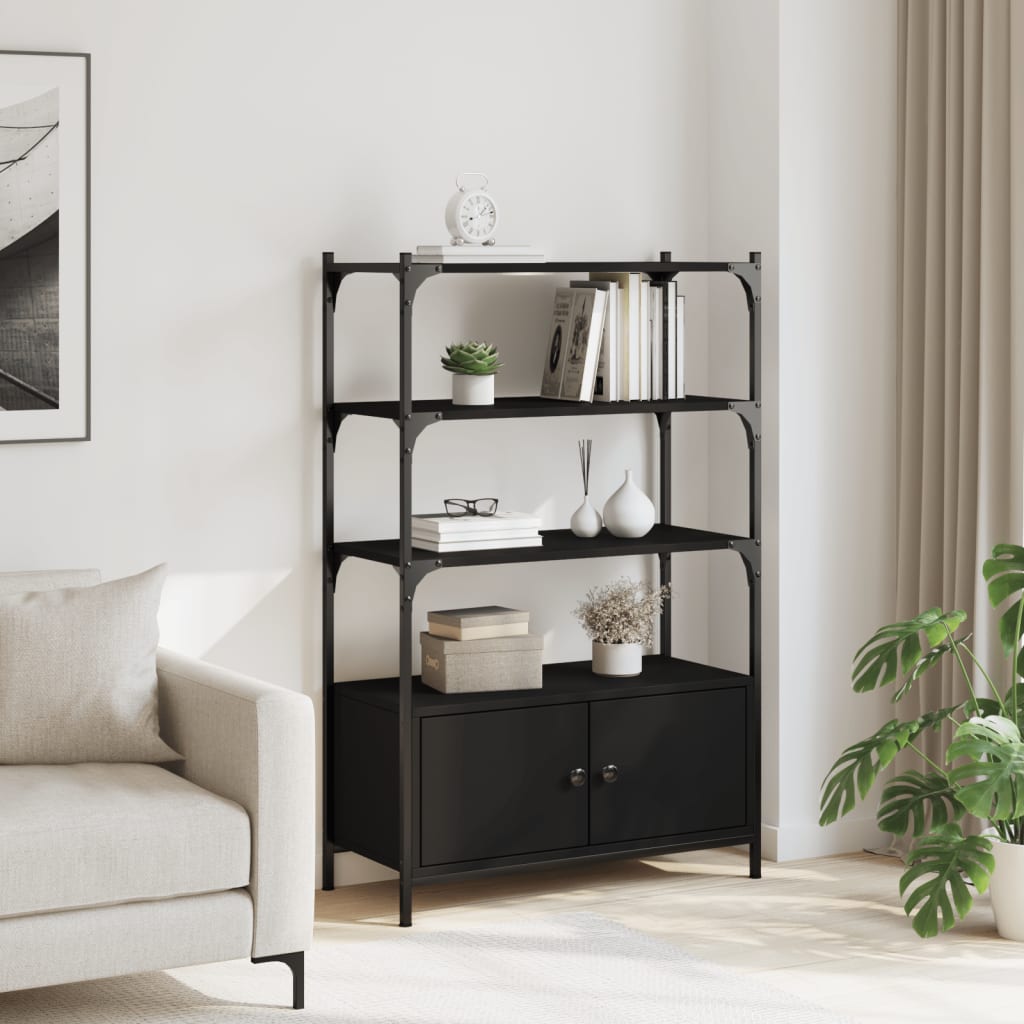 Bibliothèque 3 étagères noir 70x30x109,5 cm matière bois