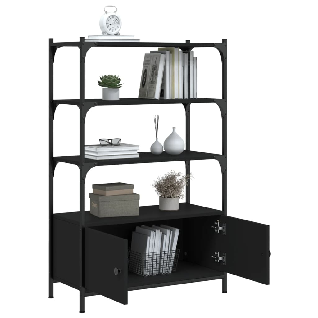 Bibliothèque 3 étagères noir 70x30x109,5 cm matière bois