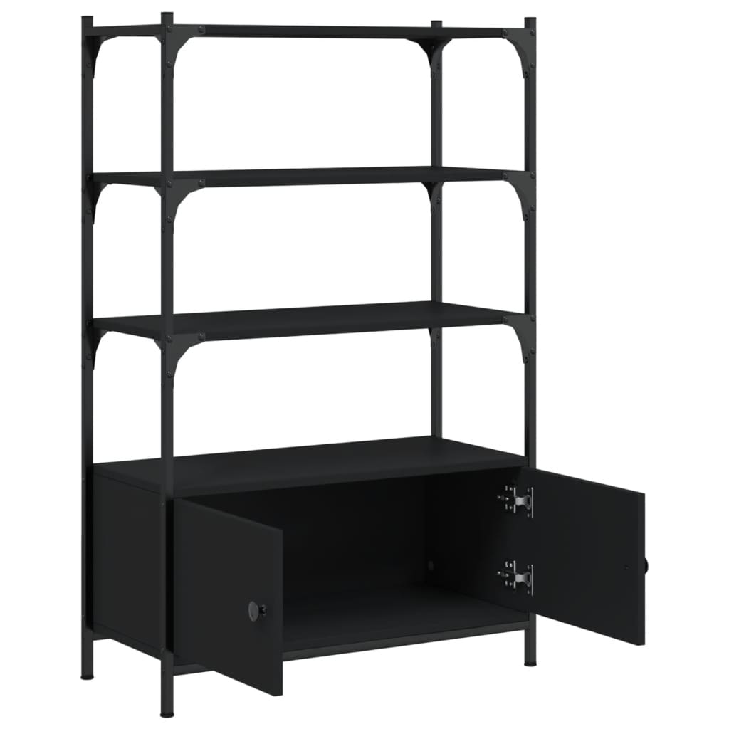Bibliothèque 3 étagères noir 70x30x109,5 cm matière bois