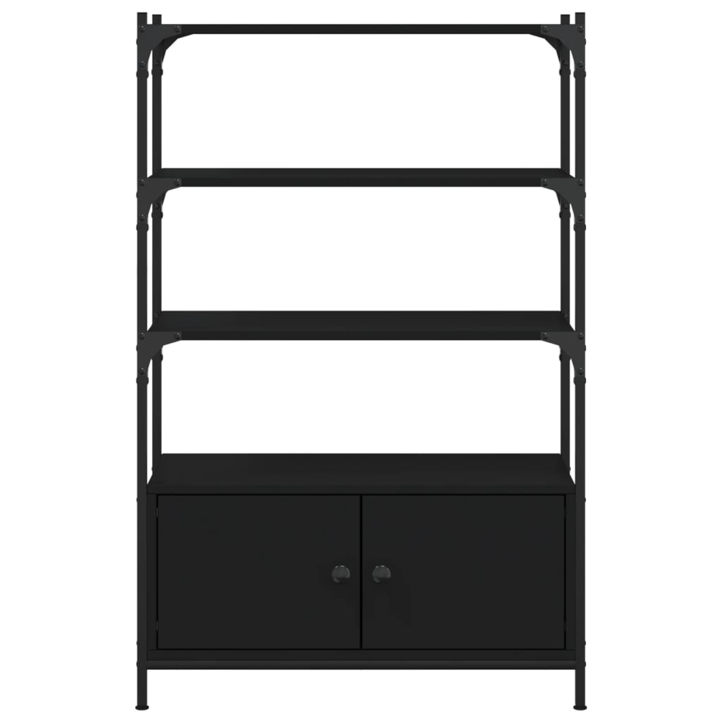 Bibliothèque 3 étagères noir 70x30x109,5 cm matière bois