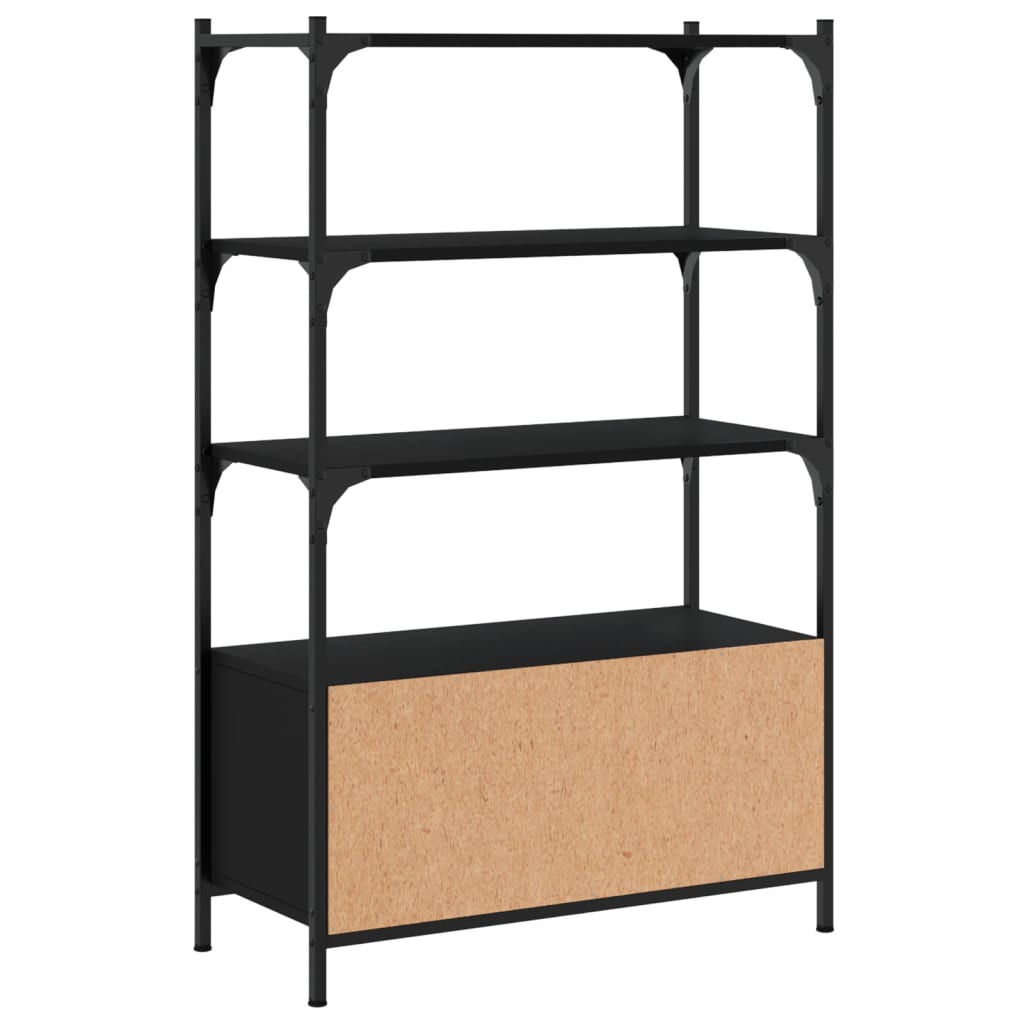 Bibliothèque 3 étagères noir 70x30x109,5 cm matière bois