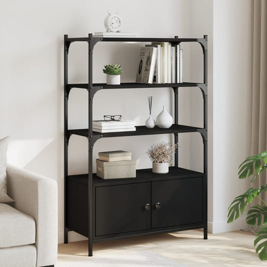Bibliothèque 3 étagères noir 70x30x109,5 cm matière bois