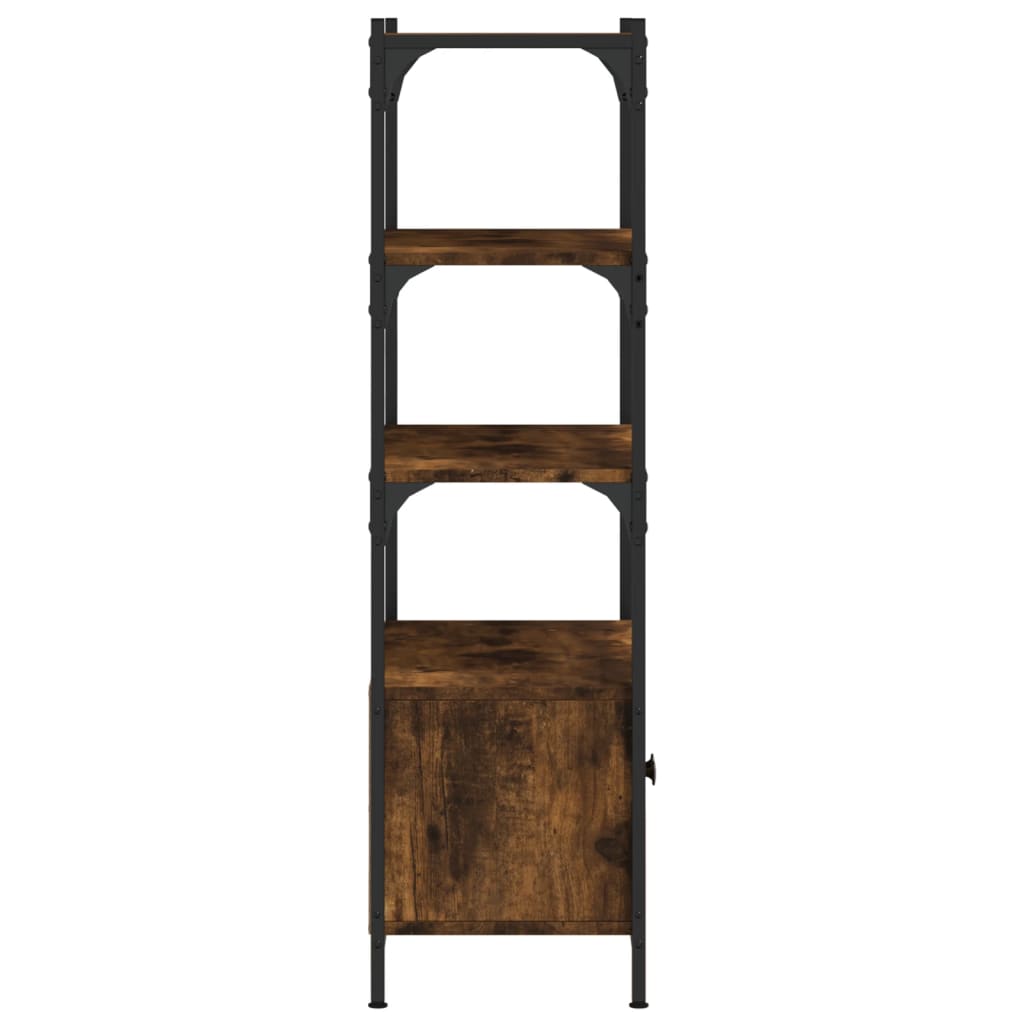 Bibliothèque 3 compartiments chêne fumé 70x30x109,5 cm matière bois