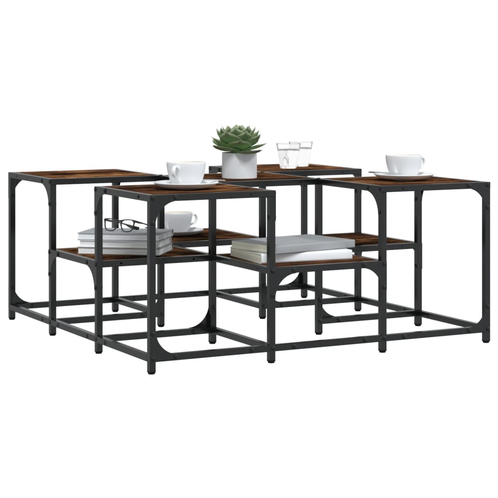 Coffee table smoked oak 91x91x40 cm wood material