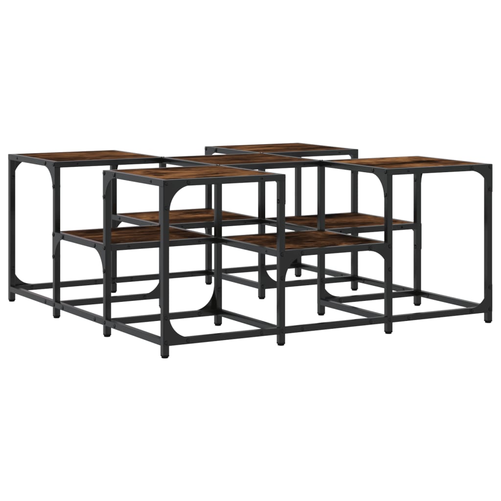 Coffee table smoked oak 91x91x40 cm wood material