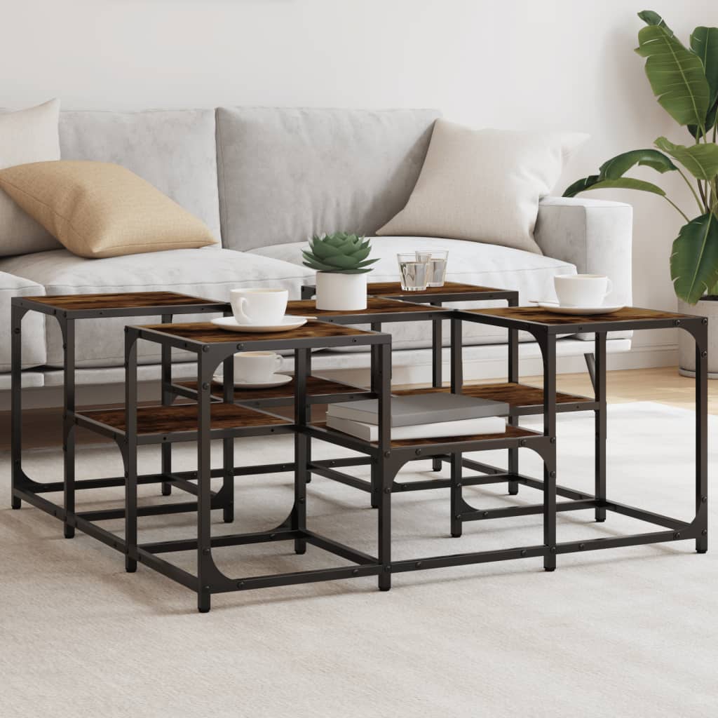 Coffee table smoked oak 91x91x40 cm wood material