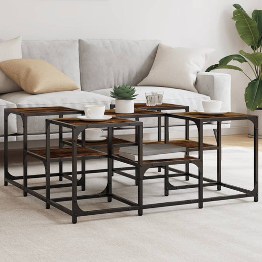 Coffee table smoked oak 91x91x40 cm wood material