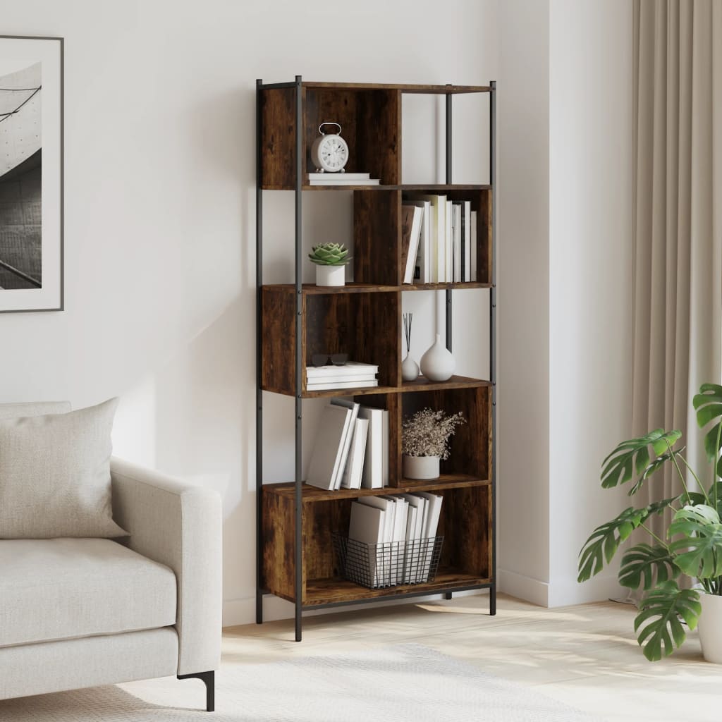 Bookshelf smoked oak 72x28x172 cm wood material