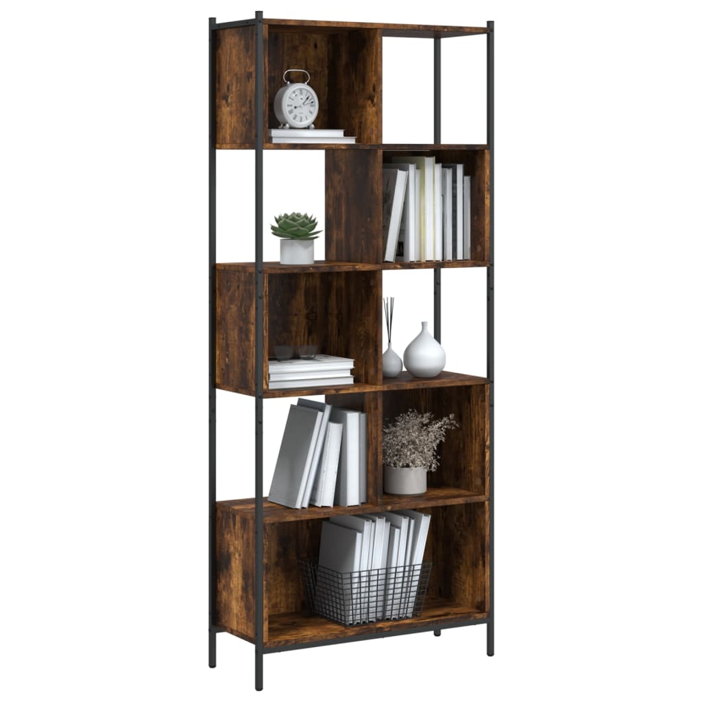 Bookshelf smoked oak 72x28x172 cm wood material