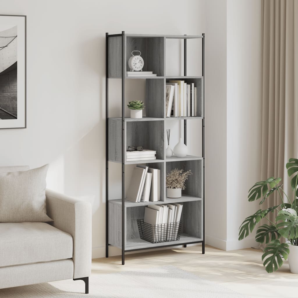 Bookshelf Grey Sonoma 72x28x172 cm wood material