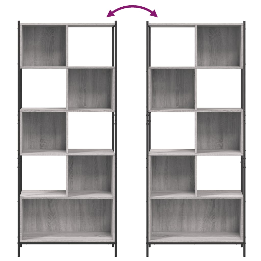 Bookshelf Grey Sonoma 72x28x172 cm wood material