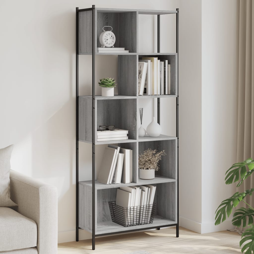 Bookshelf Grey Sonoma 72x28x172 cm wood material