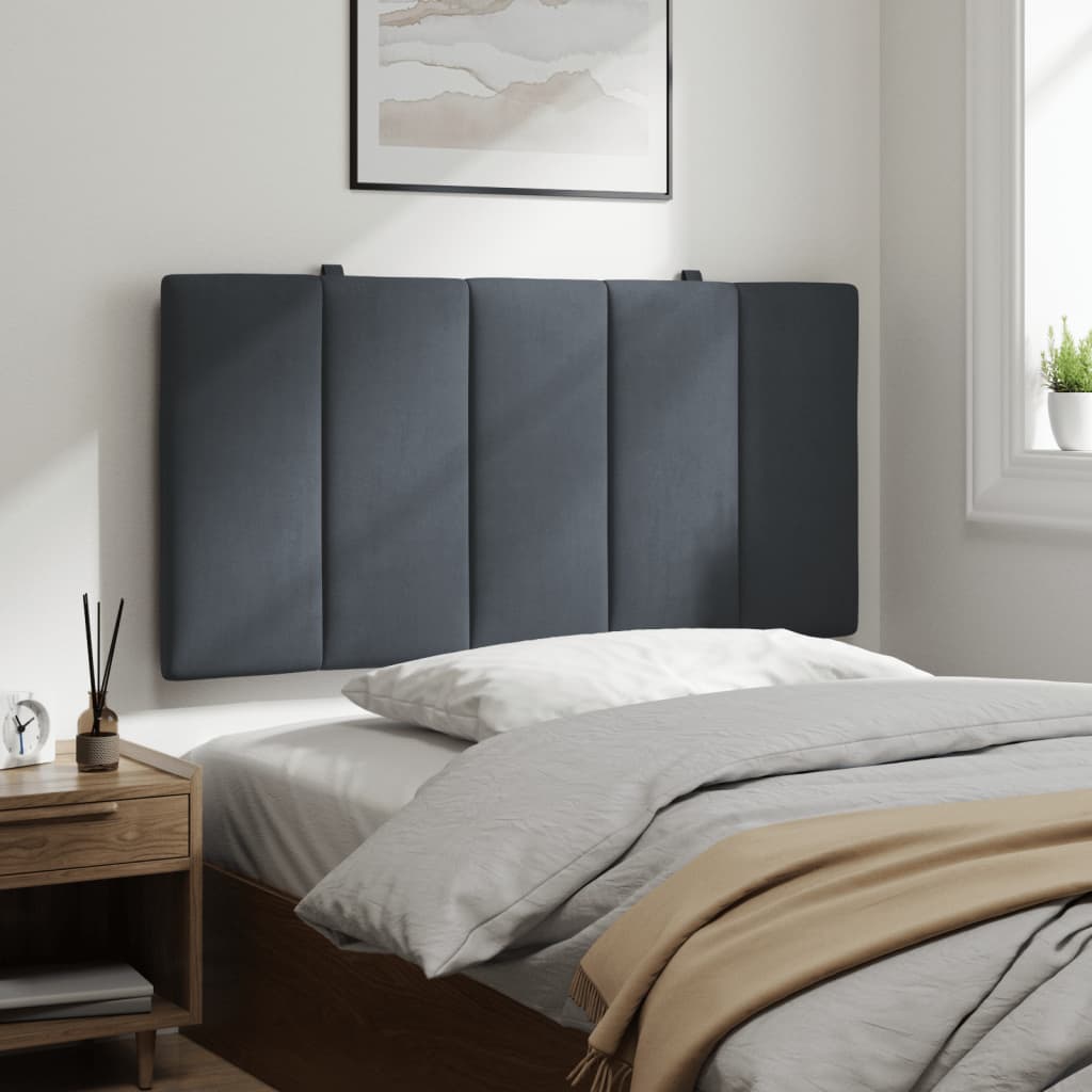 Kopfteilkissen "Hanko" Dunkelgrau 100 cm Samt