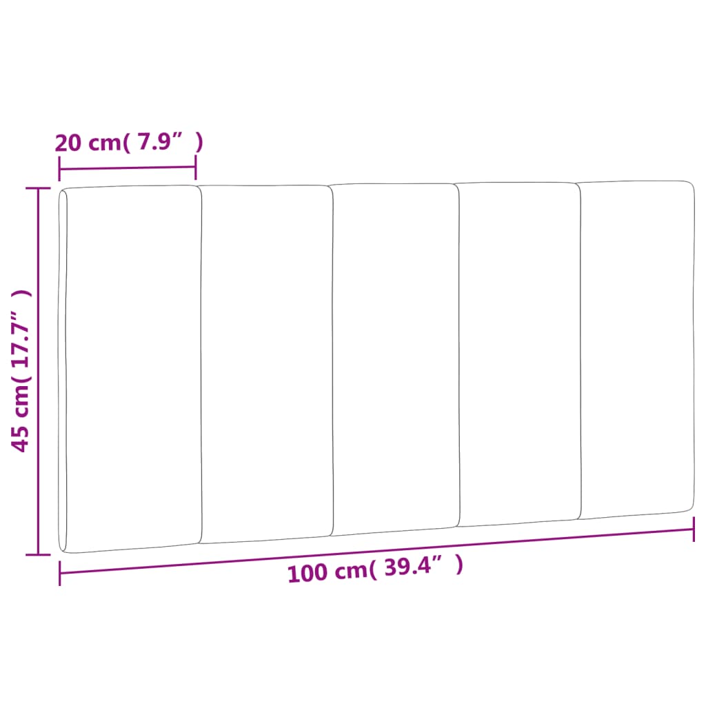 Kopfteilkissen "Hanko" Dunkelgrau 100 cm Samt