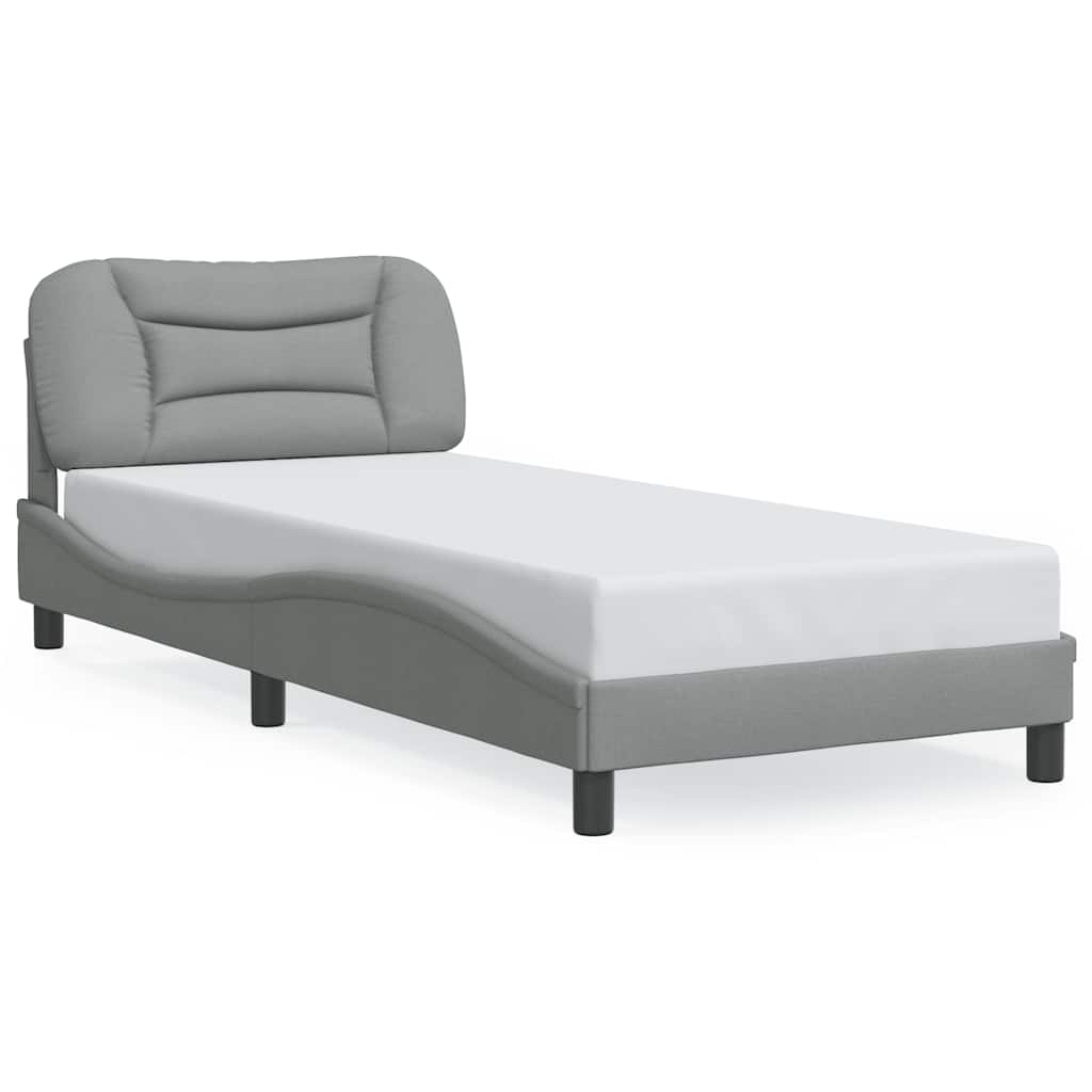 Bettgestell ohne Matratze "Hvar" Hellgrau 80x200 cm Stoff